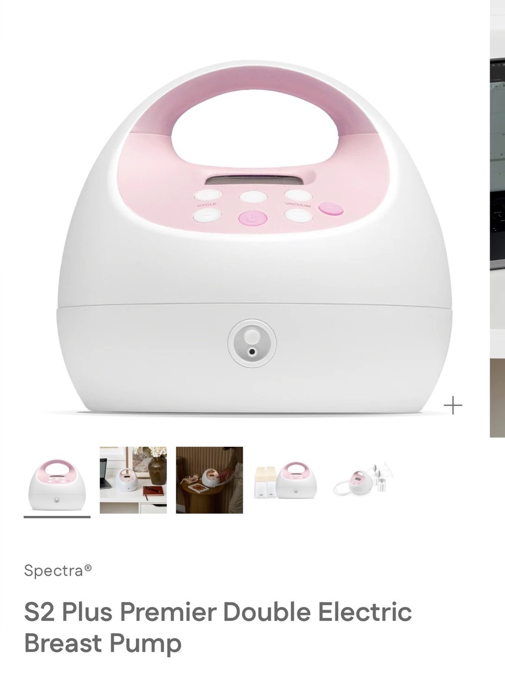 Spectra S2 Plus Double Electric Breast Pump - White & Pink